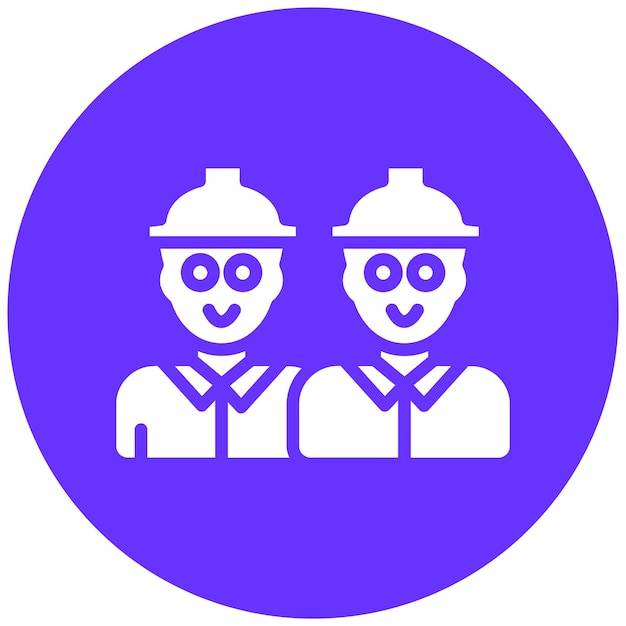 Diseño vectorial Estilo del icono del trabajador de la construcción
