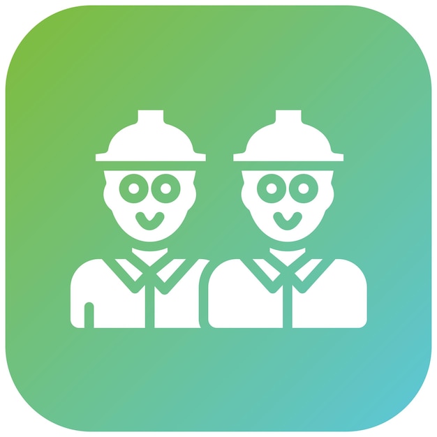Diseño vectorial Estilo del icono del trabajador de la construcción