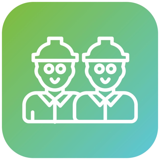 Diseño vectorial Estilo del icono del trabajador de la construcción
