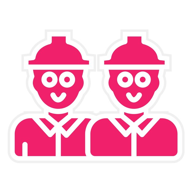 Diseño vectorial Estilo del icono del trabajador de la construcción
