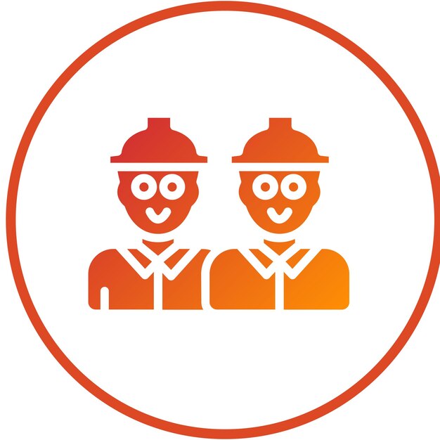 Diseño vectorial Estilo del icono del trabajador de la construcción