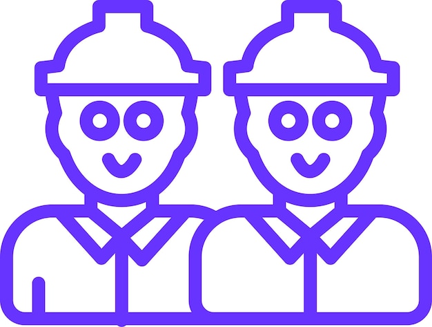 Diseño vectorial Estilo del icono del trabajador de la construcción