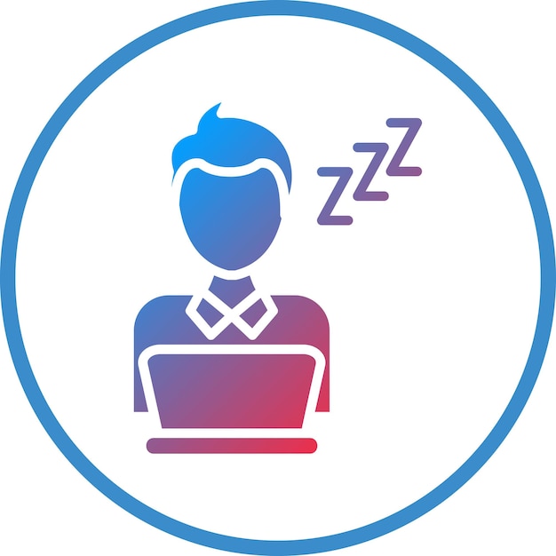 Diseño vectorial Estilo del icono del trabajador dormido