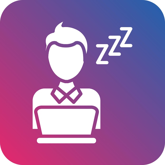 Diseño vectorial Estilo del icono del trabajador dormido