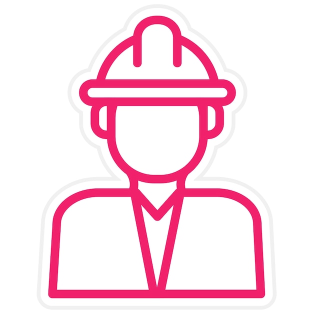 Diseño vectorial Estilo de icono de trabajador esencial