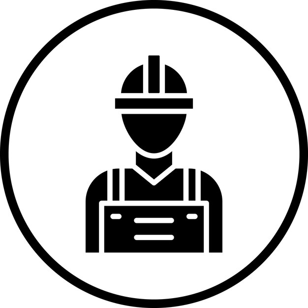 Diseño vectorial Estilo de icono del trabajador de la fábrica