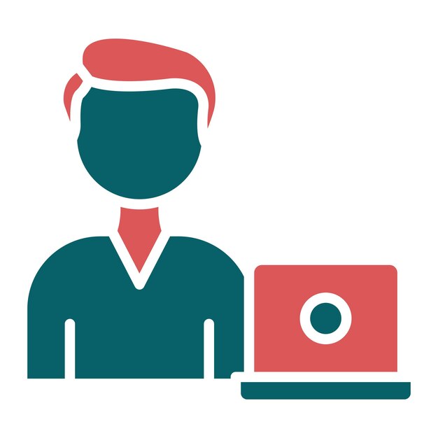 Diseño vectorial Estilo de icono de trabajo independiente