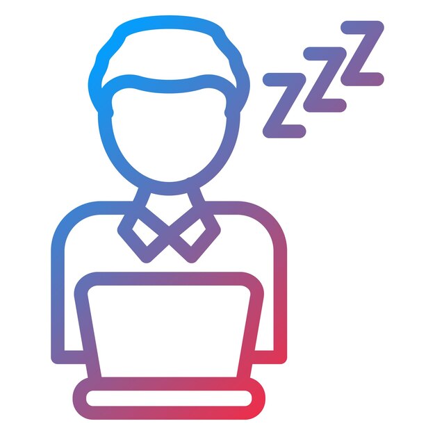 Diseño vectorial Estilo del icono de trabajo perezoso