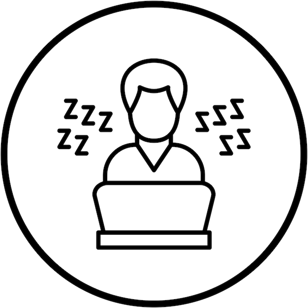 Diseño vectorial Estilo del icono de trabajo perezoso