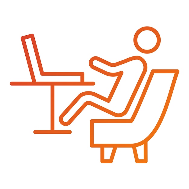 Diseño vectorial Estilo del icono de trabajo relajado