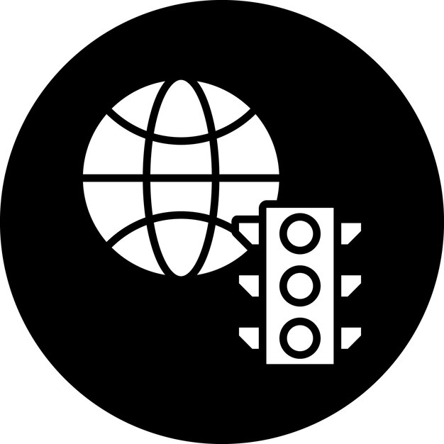 Diseño vectorial estilo de icono de tráfico mundial