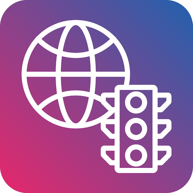 Diseño vectorial estilo de icono de tráfico mundial