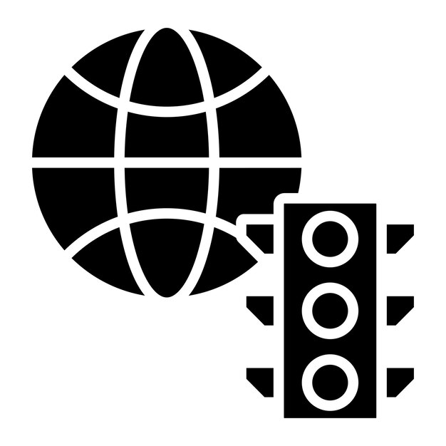 Diseño vectorial estilo de icono de tráfico mundial