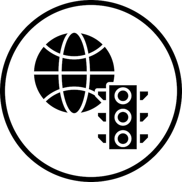 Diseño vectorial estilo de icono de tráfico mundial