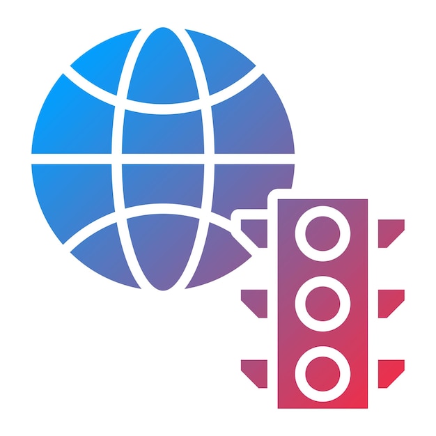 Diseño vectorial estilo de icono de tráfico mundial