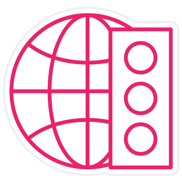 Diseño vectorial estilo de icono de tráfico mundial