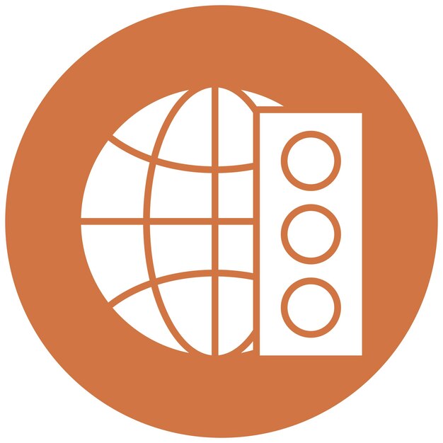 Diseño vectorial estilo de icono de tráfico mundial