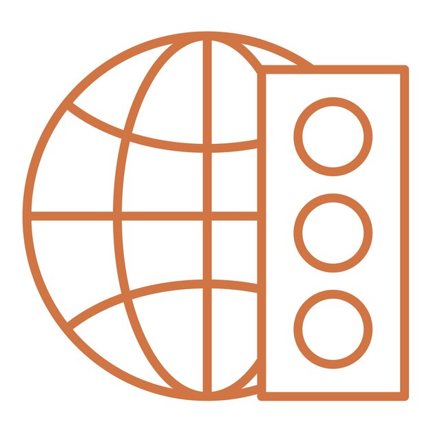 Diseño vectorial estilo de icono de tráfico mundial