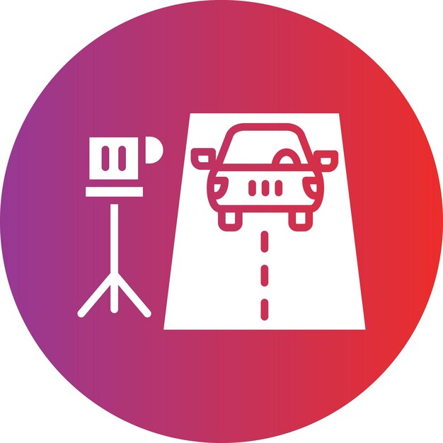 Diseño vectorial de estilo de icono de trampa de velocidad