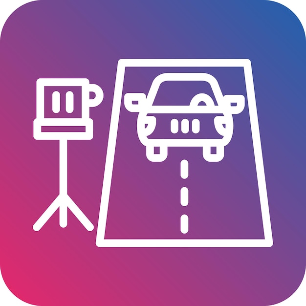 Diseño vectorial de estilo de icono de trampa de velocidad