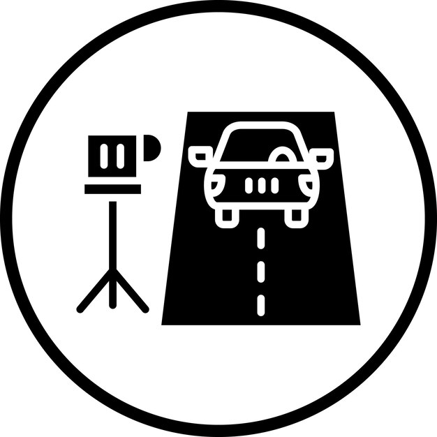 Diseño vectorial de estilo de icono de trampa de velocidad