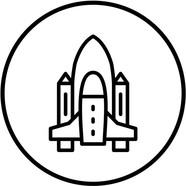 Diseño vectorial del estilo del icono del transbordador espacial