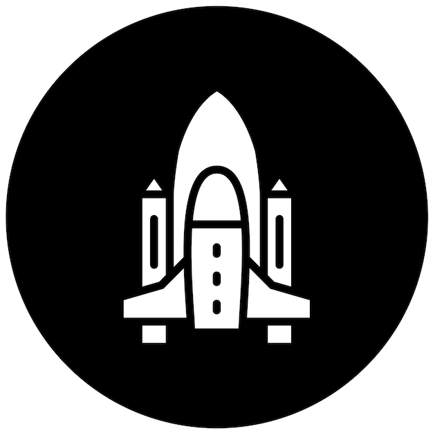 Diseño vectorial del estilo del icono del transbordador espacial