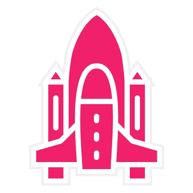 Diseño vectorial del estilo del icono del transbordador espacial