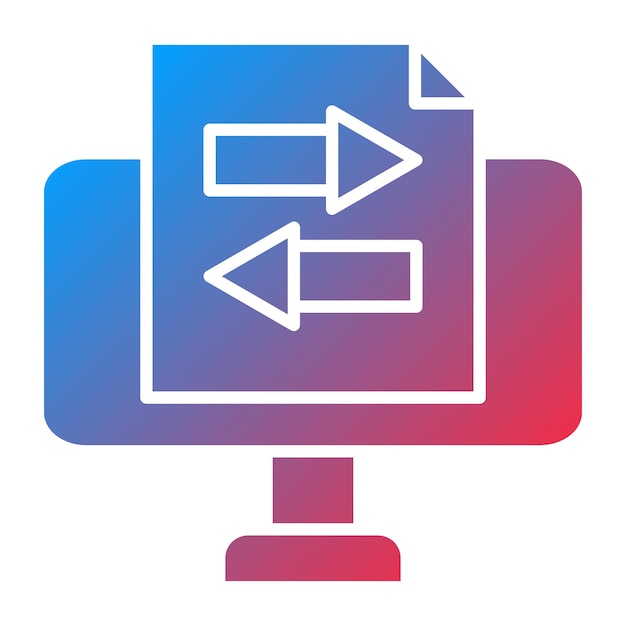 Diseño vectorial Estilo del icono de transferencia de archivos en línea