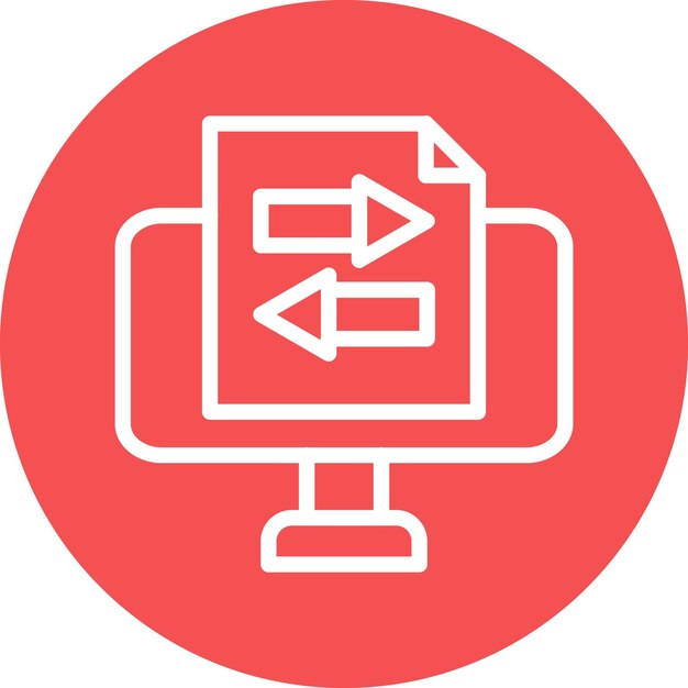 Diseño vectorial Estilo del icono de transferencia de archivos en línea