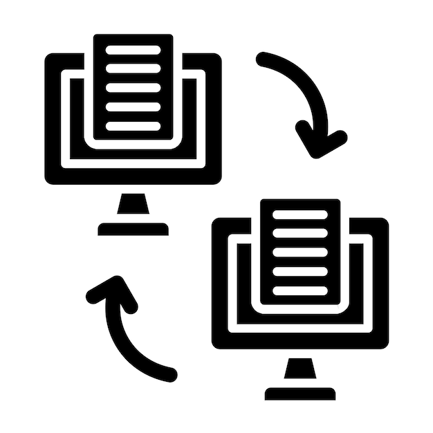 Diseño vectorial Estilo del icono de transferencia de archivos en línea