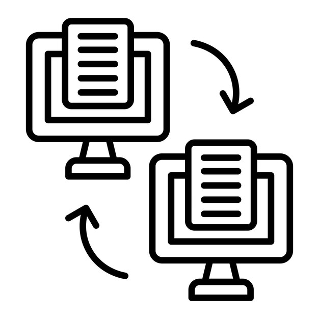 Diseño vectorial Estilo del icono de transferencia de archivos en línea