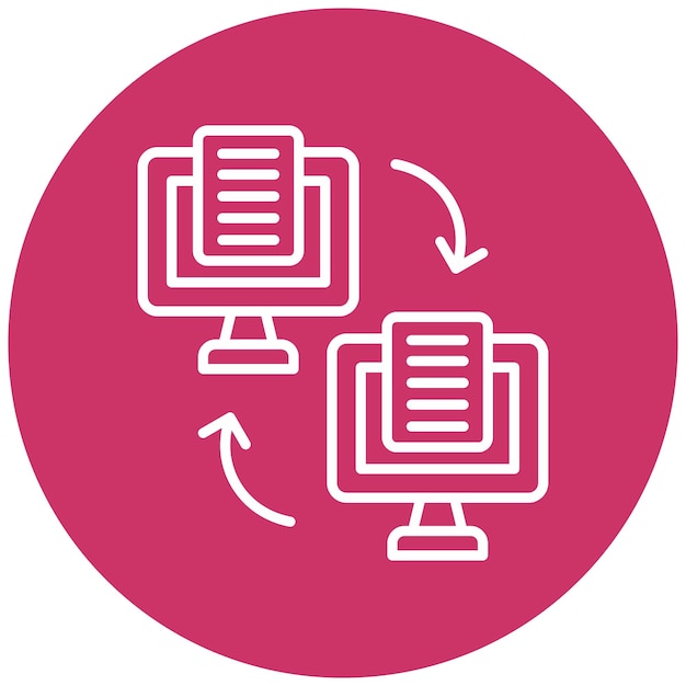 Diseño vectorial Estilo del icono de transferencia de archivos en línea