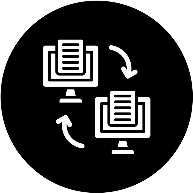 Diseño vectorial Estilo del icono de transferencia de archivos en línea