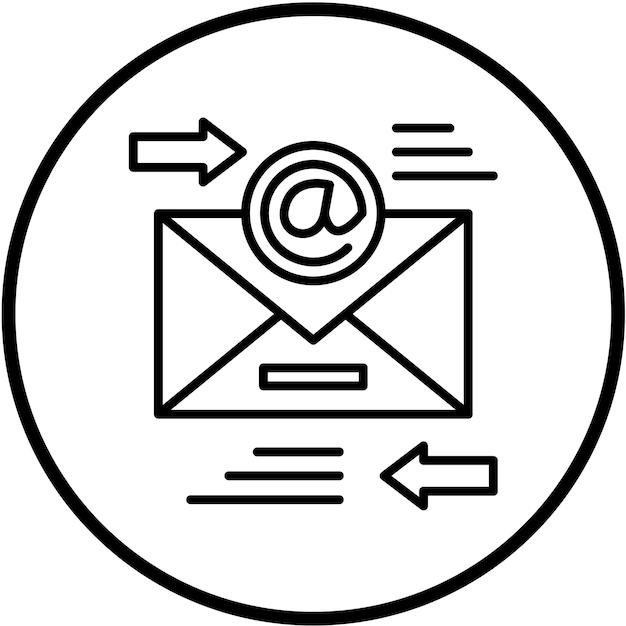 Diseño vectorial Estilo del icono de transferencia de correo electrónico