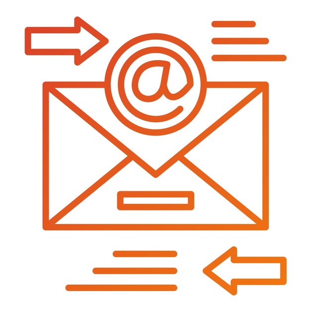 Diseño vectorial Estilo del icono de transferencia de correo electrónico