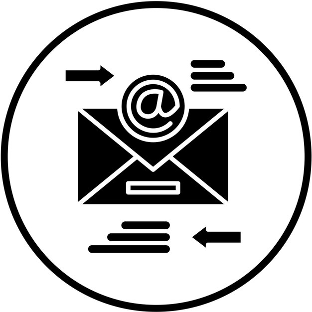 Diseño vectorial Estilo del icono de transferencia de correo electrónico
