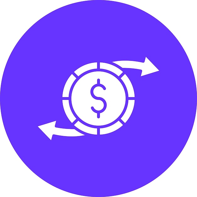 Diseño vectorial Estilo del icono de transferencia de dinero
