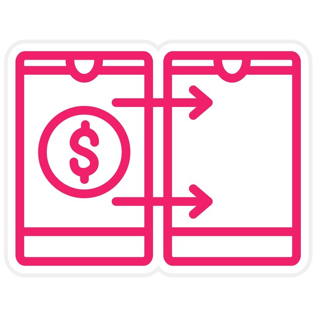 Diseño vectorial Estilo del icono de transferencia de dinero