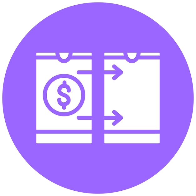Diseño vectorial Estilo del icono de transferencia de dinero
