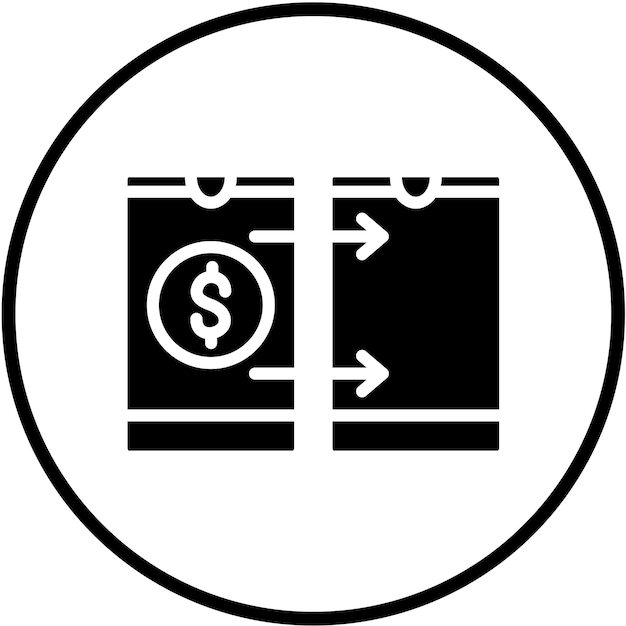 Diseño vectorial Estilo del icono de transferencia de dinero
