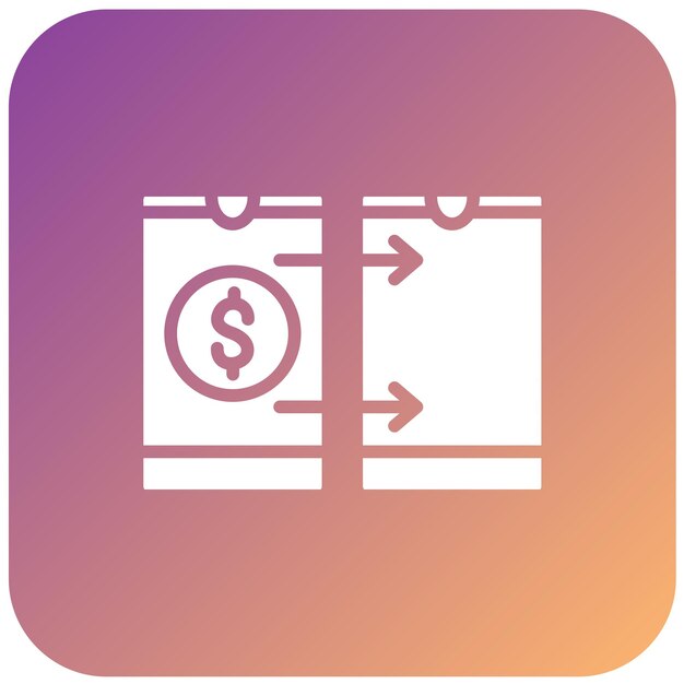 Diseño vectorial Estilo del icono de transferencia de dinero