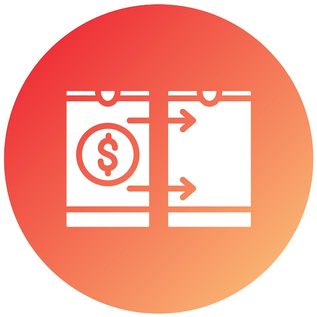 Diseño vectorial Estilo del icono de transferencia de dinero