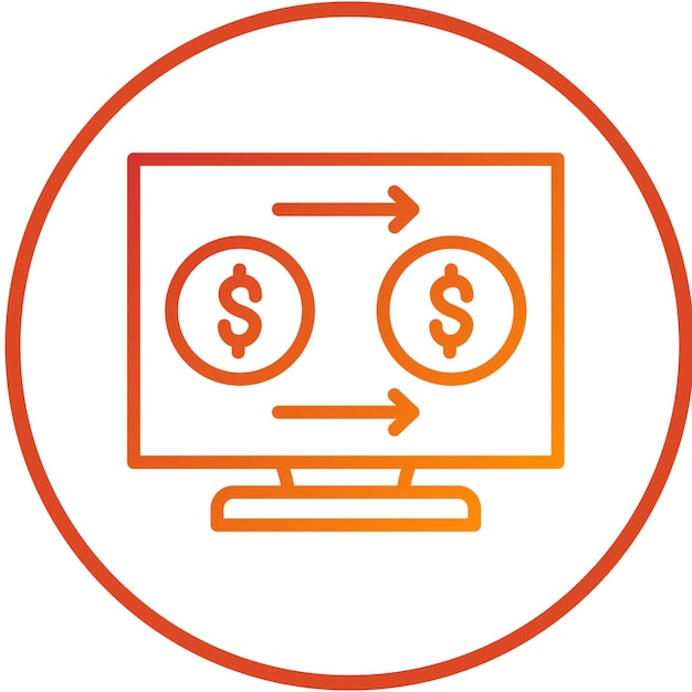 Diseño vectorial Estilo del icono de transferencia de pago