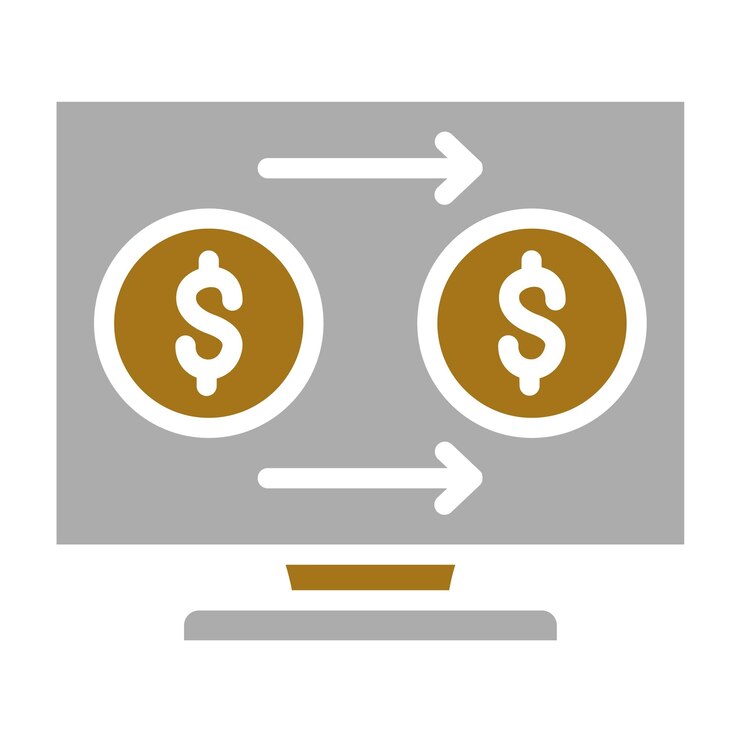 Vector diseño vectorial estilo del icono de transferencia de pago
