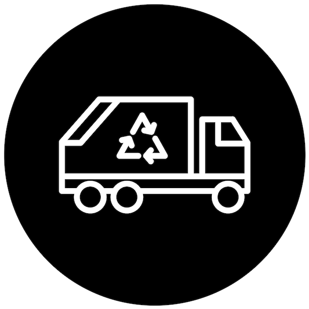 Diseño vectorial Estilo del icono del transformador de basura