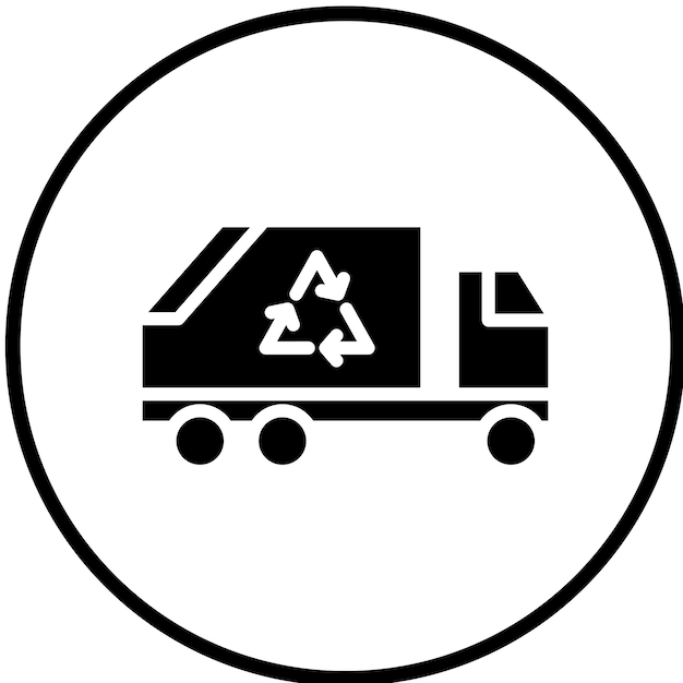 Diseño vectorial Estilo del icono del transformador de basura