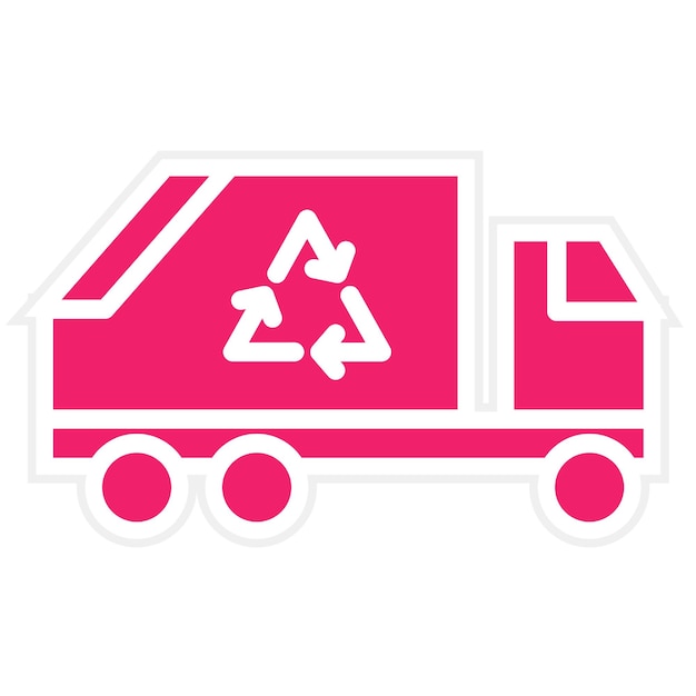 Diseño vectorial Estilo del icono del transformador de basura