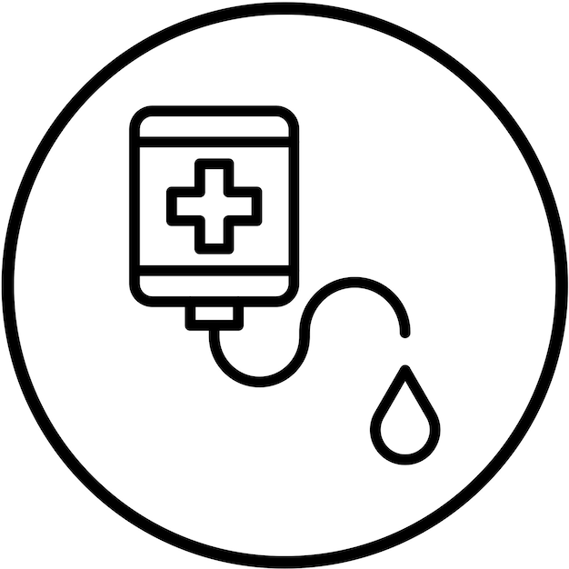 Diseño vectorial Estilo del icono de la transfusión de sangre