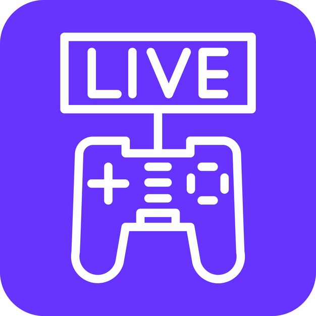 Diseño vectorial de estilo de icono de transmisión de juegos